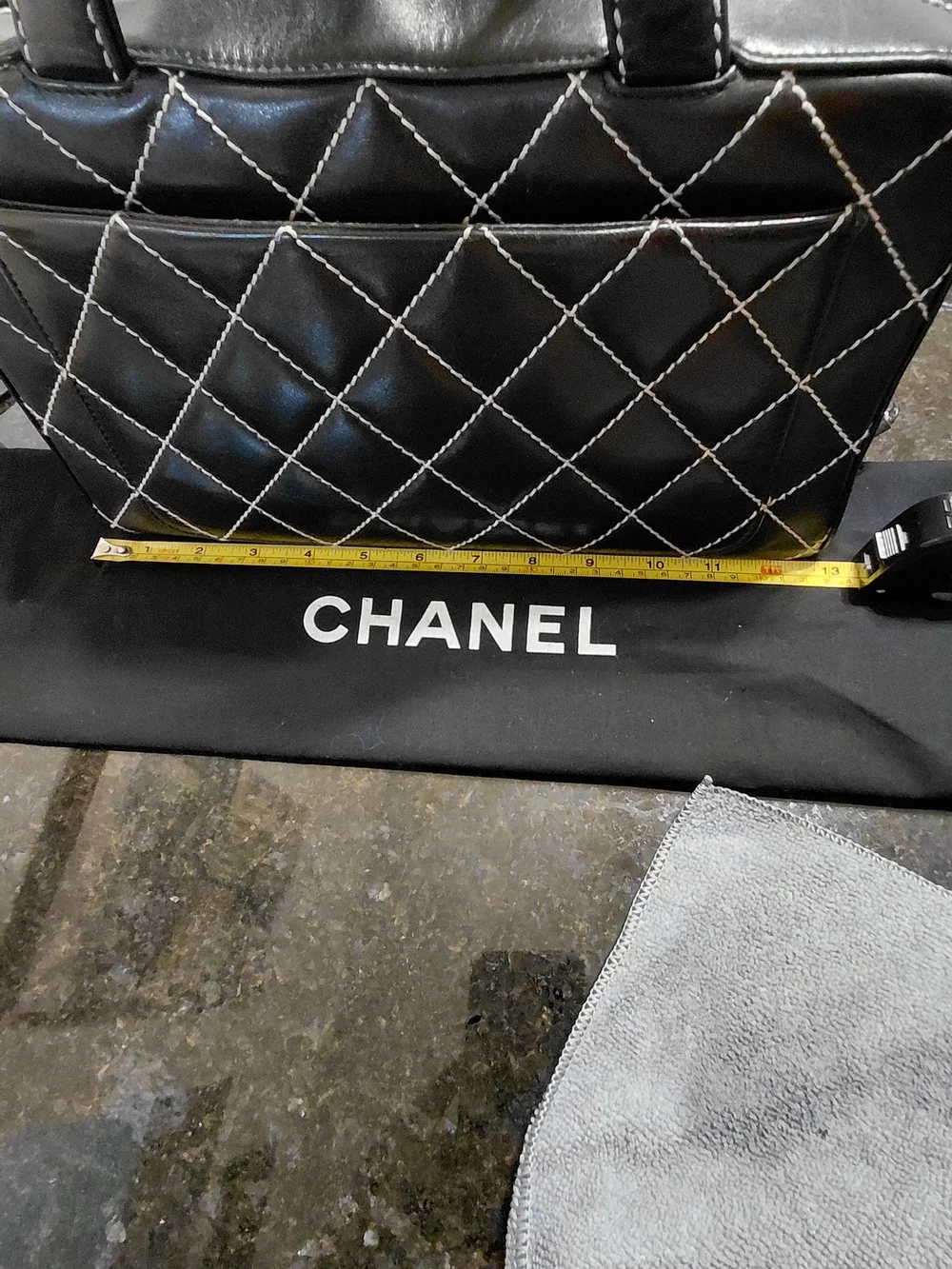 Vintage CHANEL Wild Stitch Bowler Bag Black Quilted Calfskin Leather!